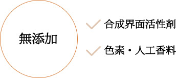合成界面活性剤・色素人工香料無添加
