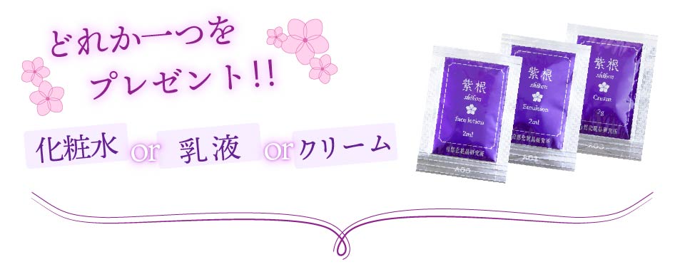 3種のうちどれか一つをプレゼント